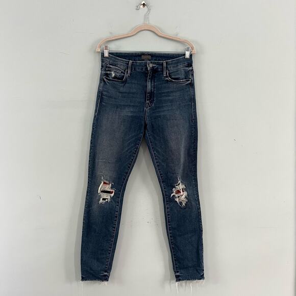 Mother High Waisted Looker Ankle Fray Just Like The Ones We Used To Know Jeans - Picture 4 of 12